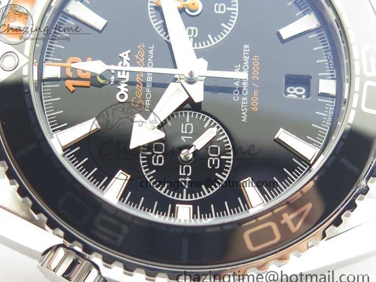 0424 FastDry Planet Ocean Master Chrono SS OM 1:1 Best Edition Black Dial On SS Bracelet A9900 V 8112